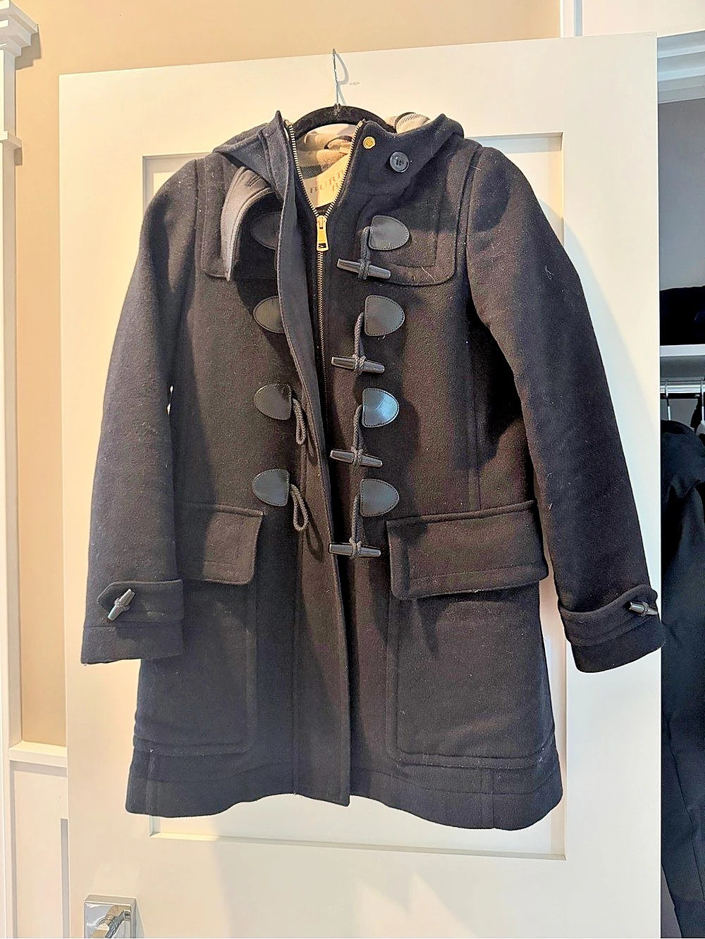 Burberry Brit Toggle Duffle Coat in Black